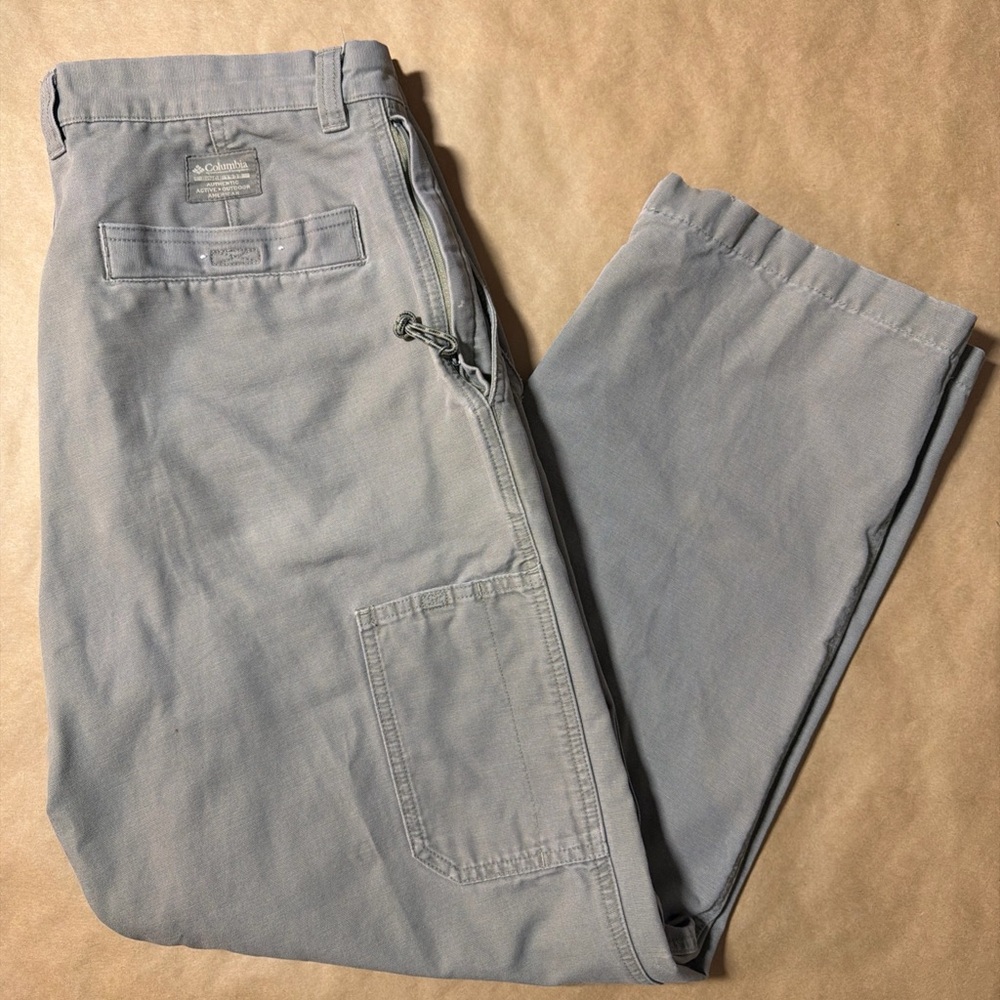 Columbia Sportswear Pants Mens 33x30 Khaki Outdoor Hiking Zip Pocket Casual